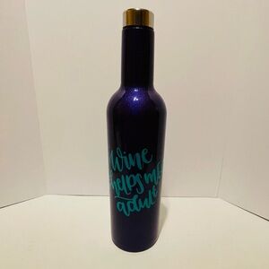 Wine Decanter Purple Metal Wine Helps Me Adult Travel Picnic NEW